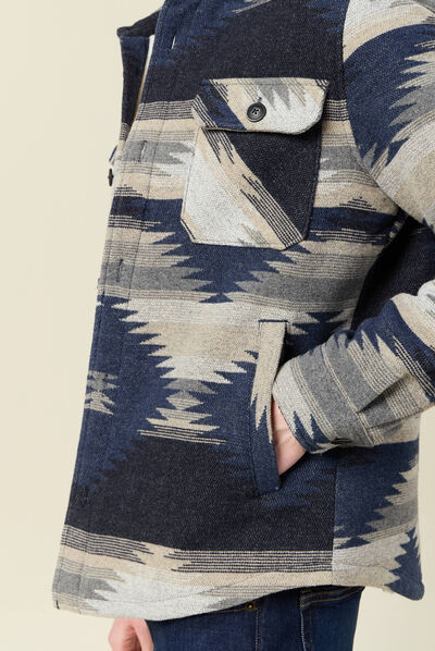 Veste surchemise droite bleu marine homme