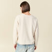 Sweat oversize col rond manches longues creme femme