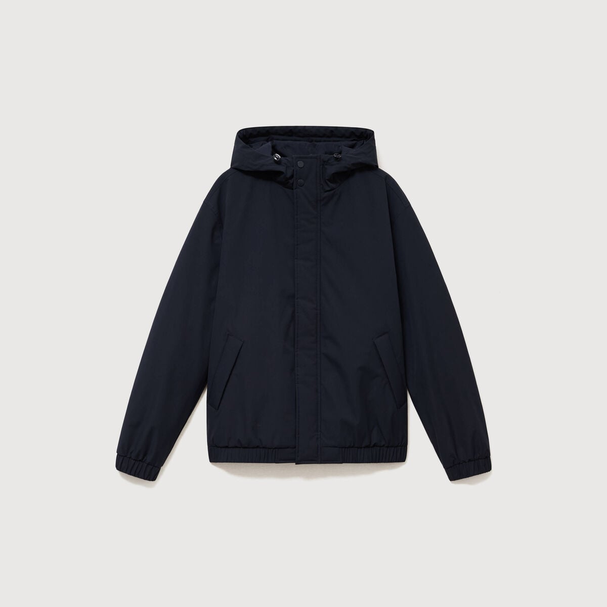 Parka coupe r&eacute;guli&egrave;re &agrave; capuche bleu marine homme