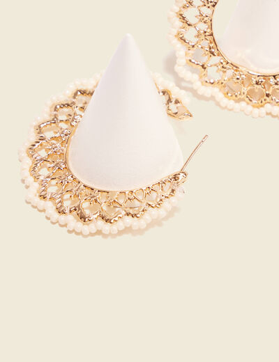 Boucles d'oreilles créoles blanc femme