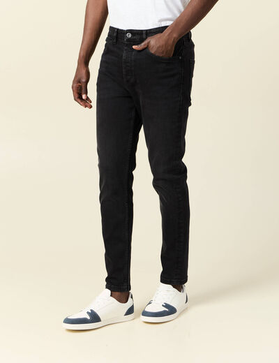 Jeans skinny tapered denim noir homme