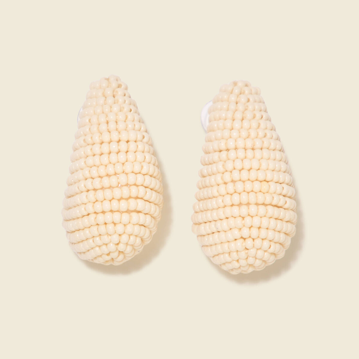 Boucles d'oreilles pendantes ecru femme