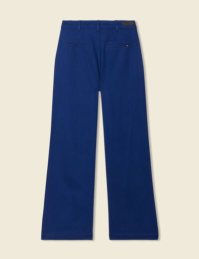 Jeans flare taille haute bleu marine femme