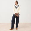 Pull manches longues ecru femme