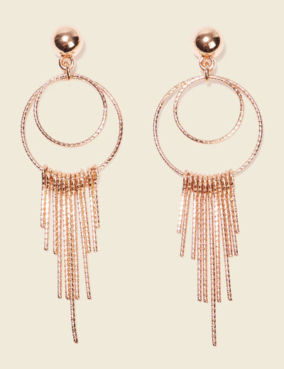 Boucles d'oreilles pendantes couleur or femme