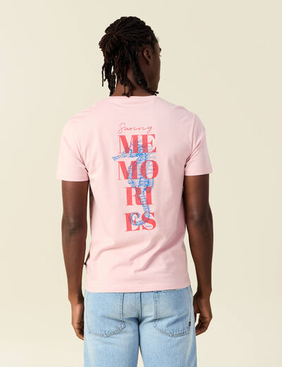 T-shirt manches courtes rose pastel homme