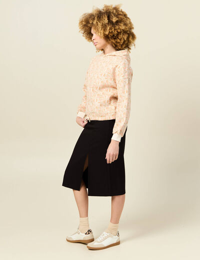 Sweat à capuche orange corail femme