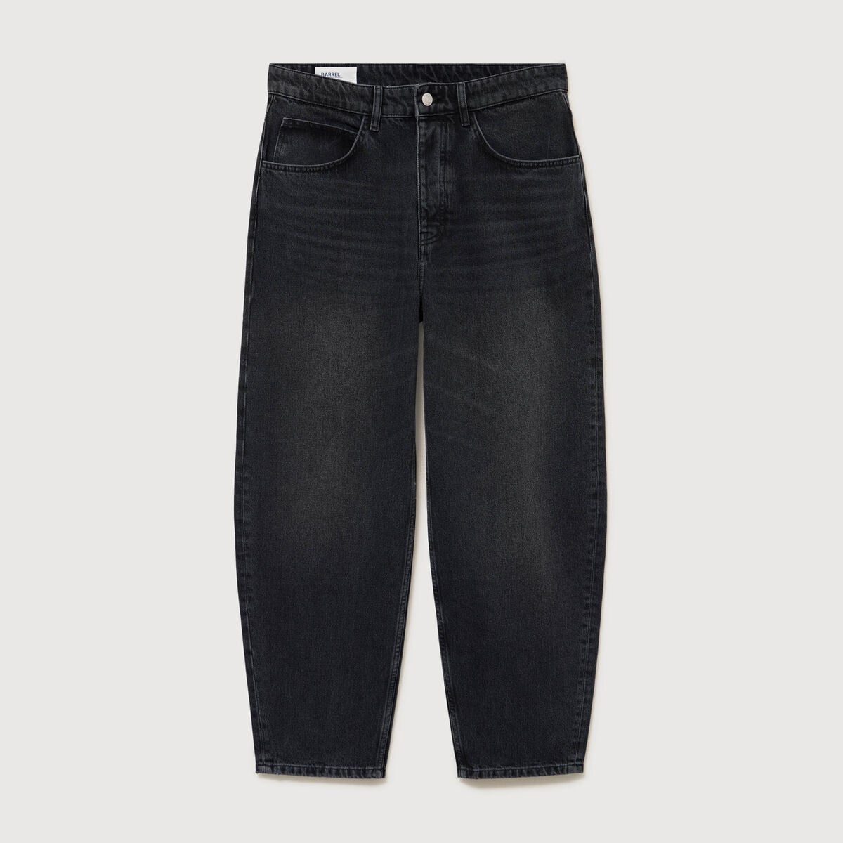 Jeans large longueur 32 en coton denim noir homme