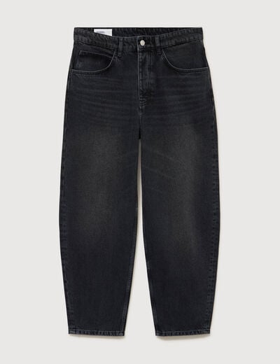 Jeans large longueur 32 en coton denim noir homme