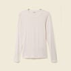 T-shirt cintr&eacute; manches longues col rond creme femme