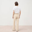Jeans large taille haute ray&eacute; denim blanc femme