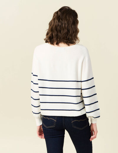 Pull manches longues bleu marine femme
