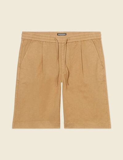 Bermuda coupe large beige homme