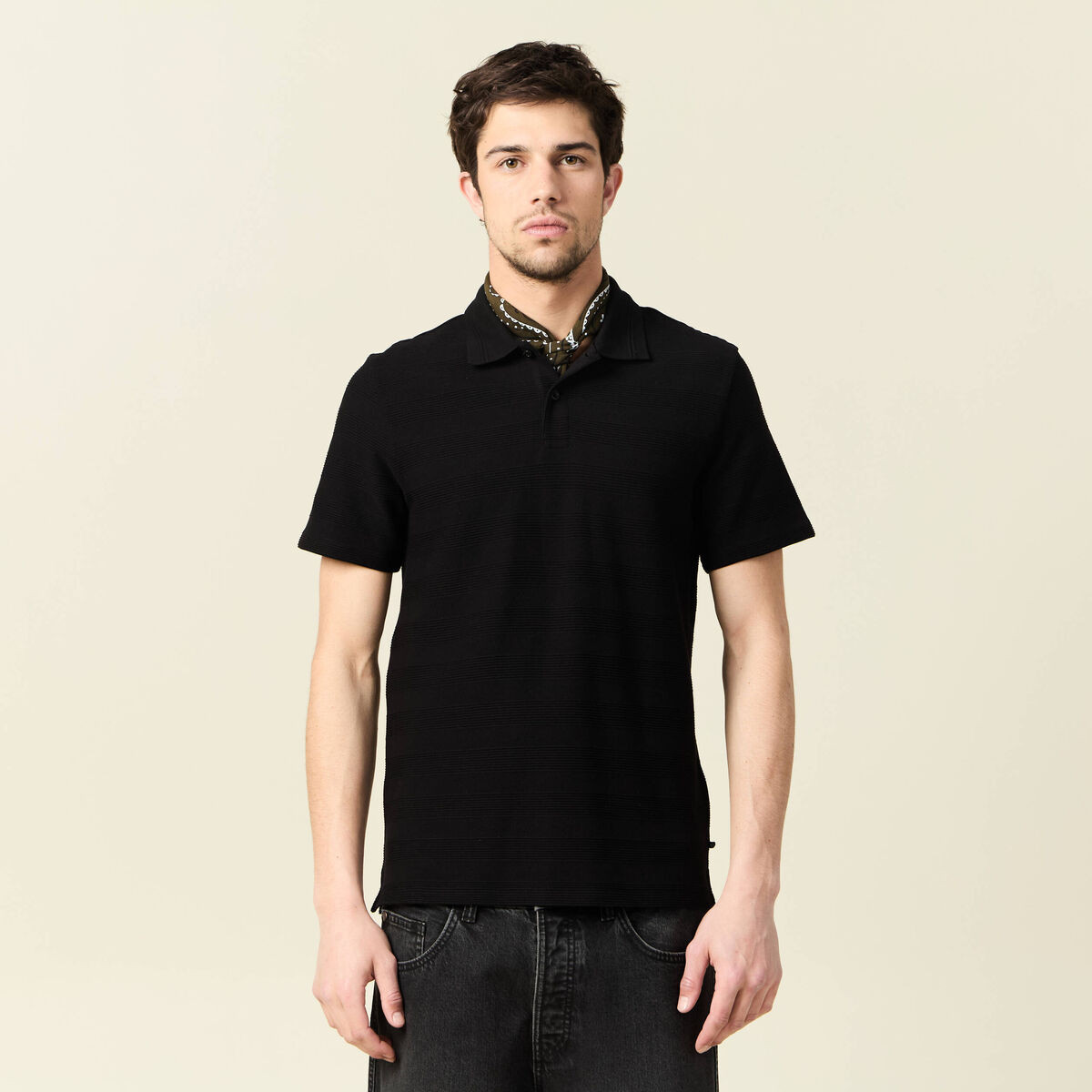 Polo manches courtes noir homme