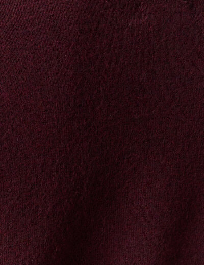 Pull manches longues col en V prune femme