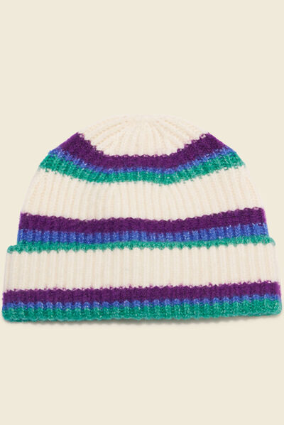 Bonnet tricoté ecru femme