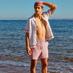 Short de bain vieux rose homme