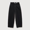 Jeans loose en coton denim gris femme