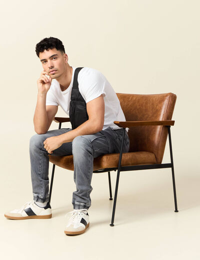 Jeans jogger battle denim gris homme