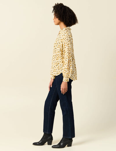 Blouse manches longues beige femme