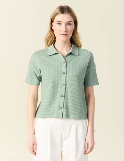 Polo éco-responsable vert kaki femme