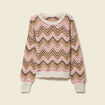 Pull col rond manches longues rose femme
