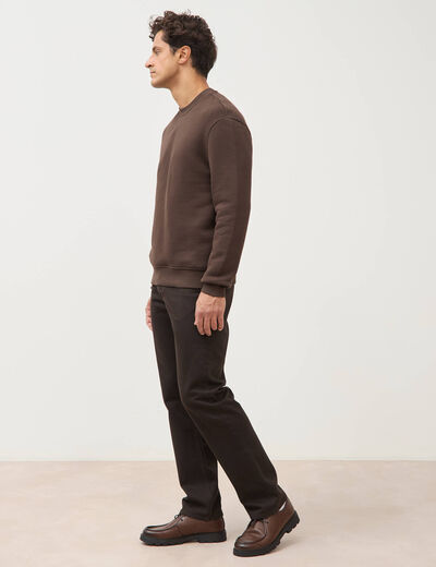 Sweat manches longues marron homme