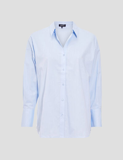 Chemise manches longues bleu ciel femme