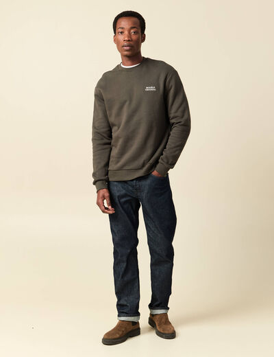 Sweat manches longues vert kaki homme