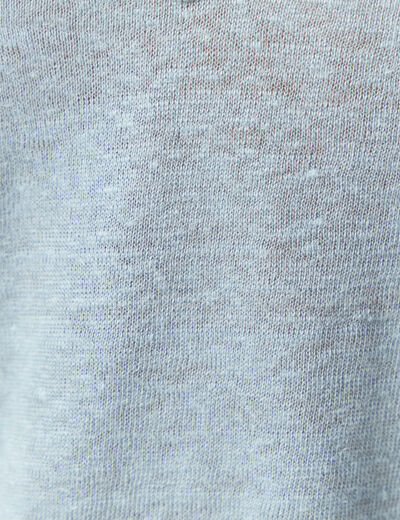 Débardeur sans manches en lin bleu gris femme