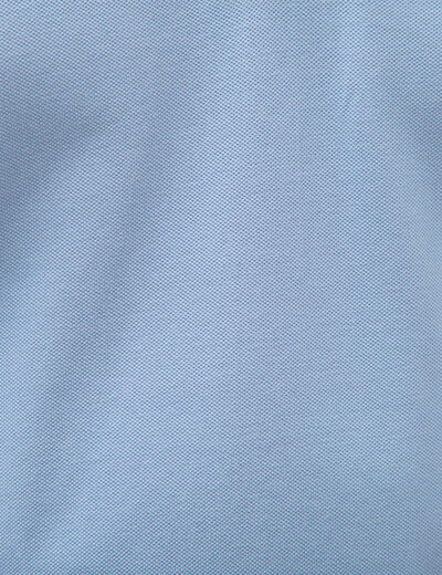 Polo cintr&eacute; en coton manches courtes bleu gris homme