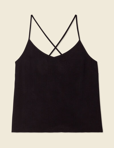 Caraco bretelles fines noir femme