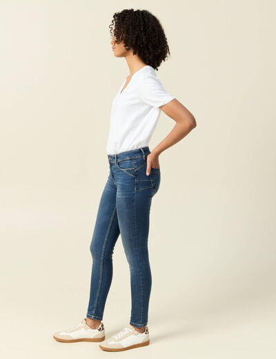 Jeans skinny push up 7/8ème denim stone femme