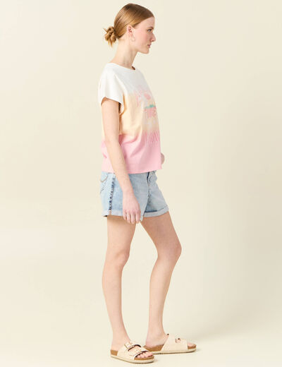 T-shirt éco-responsable rose pastel femme