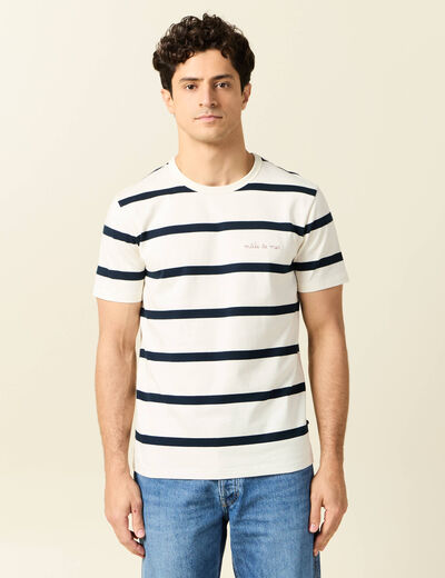T-shirt manches courtes ecru homme