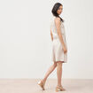 Short taille haute beige femme