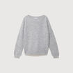 Pull manches longues col bateau gris femme