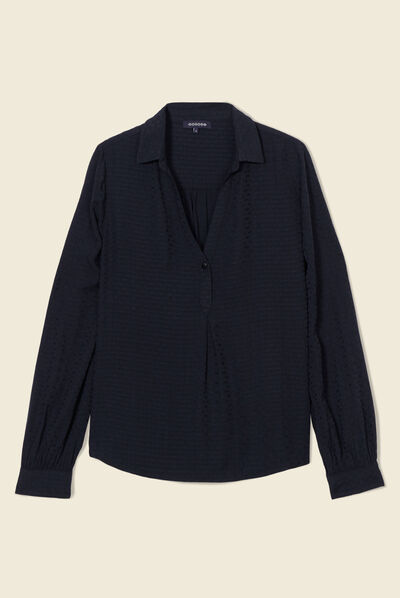 Blouse manches longues noir femme
