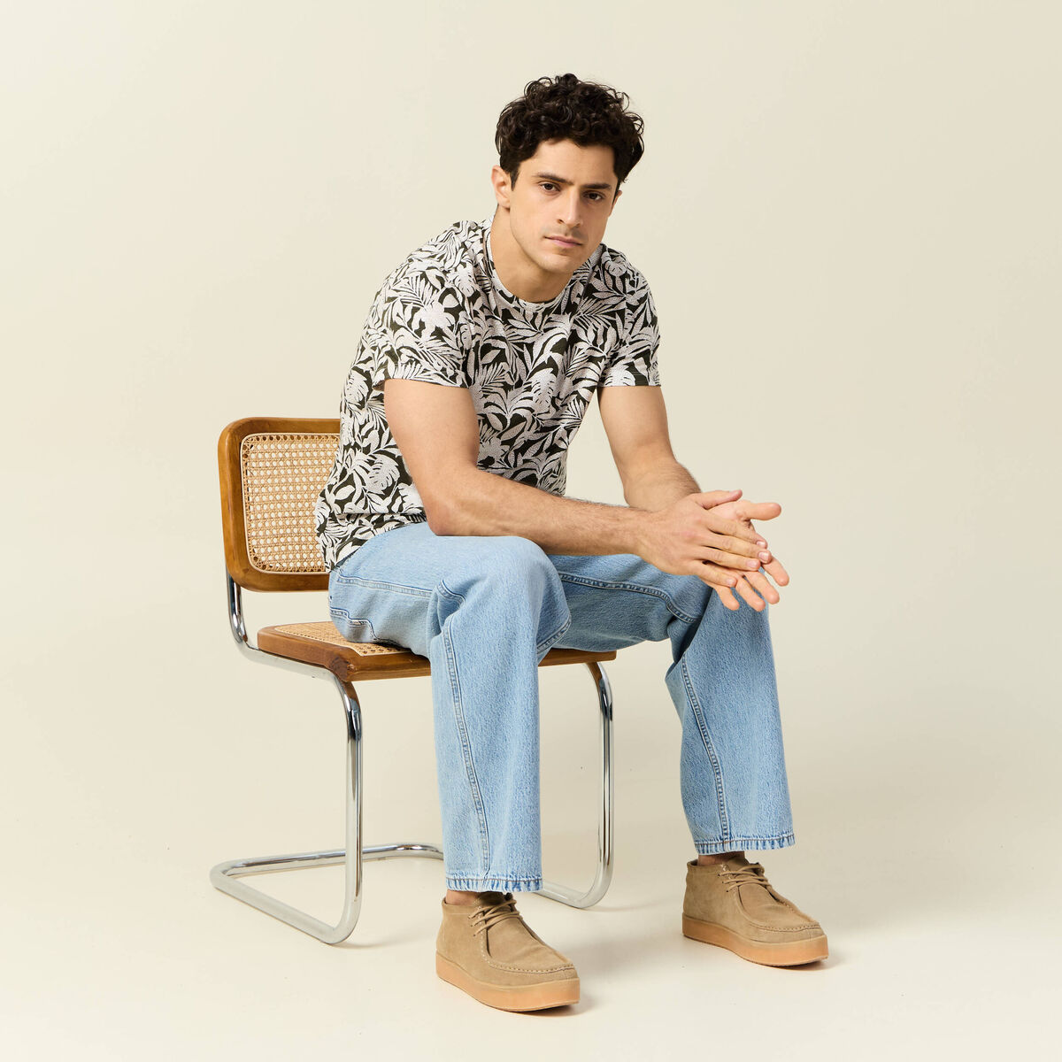 T-shirt manches courtes vert kaki homme