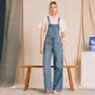 Salopette loose en jeans denim bleach femme