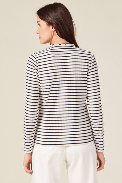 T-shirt manches longues ecru femme
