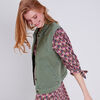 Veste droite sans manches vert femme