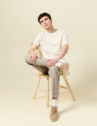 Pantalon droit longueur 32 taupe homme