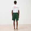 Bermuda en velours vert homme