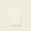 T-shirt ajusté court manches courtes ivoire femme