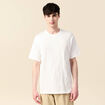 T-shirt manches courtes brod&eacute; ecru homme