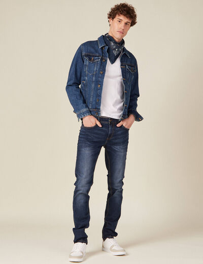 Jeans slim éco-respnsable denim brut homme