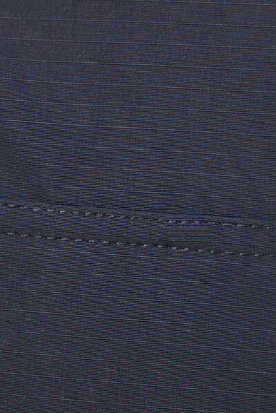 Parka droite à capuche doublée bleu marine homme