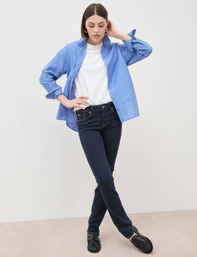 Jeans regular 5 poches denim brut rinse femme
