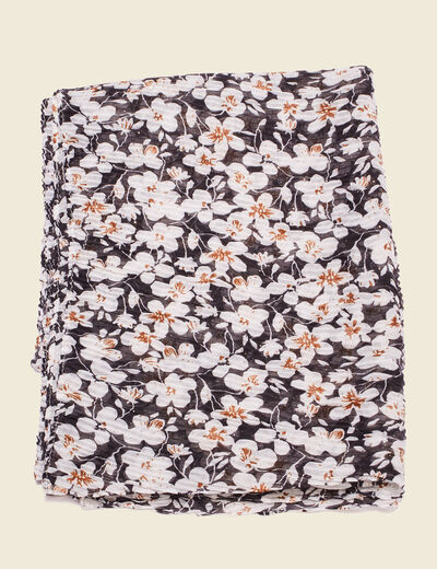 Foulard plissé noir femme